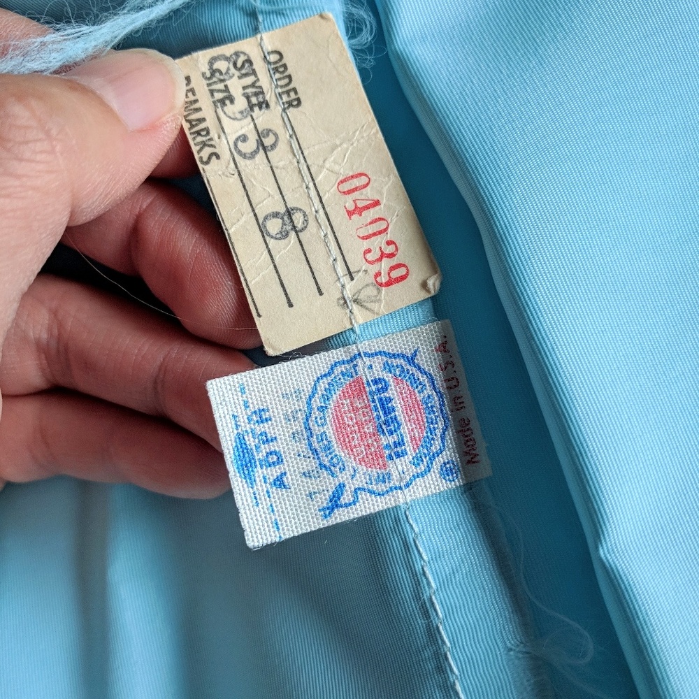 Gorgeous 80s vintage Frozen blue union made dress - Picture 7 of 8